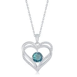Simona women Sterling Silver Double Heart CZ Pendant w/Chain 23 Simona women Sterling Silver Double Heart CZ Pendant w/Chain -Simona shop d0554a81d284404dbd4666d074860c66 1080x