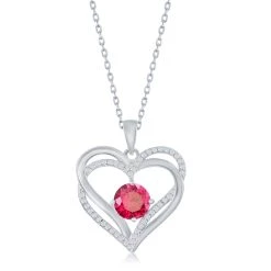 Simona women Sterling Silver Double Heart CZ Pendant w/Chain 25 Simona women Sterling Silver Double Heart CZ Pendant w/Chain -Simona shop d27fb61bd985436b871e2e6f964b44fc 1080x