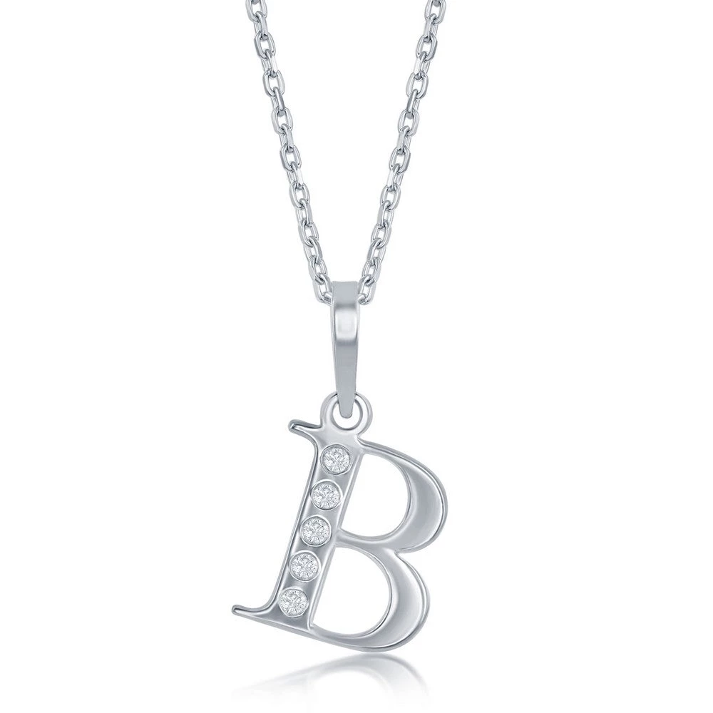 Simona women Sterling Silver 0.03cttw Diamond 'H' Initial Pendant w/Chain 7 Simona women Sterling Silver 0.03cttw Diamond 'H' Initial Pendant w/Chain - Image 5