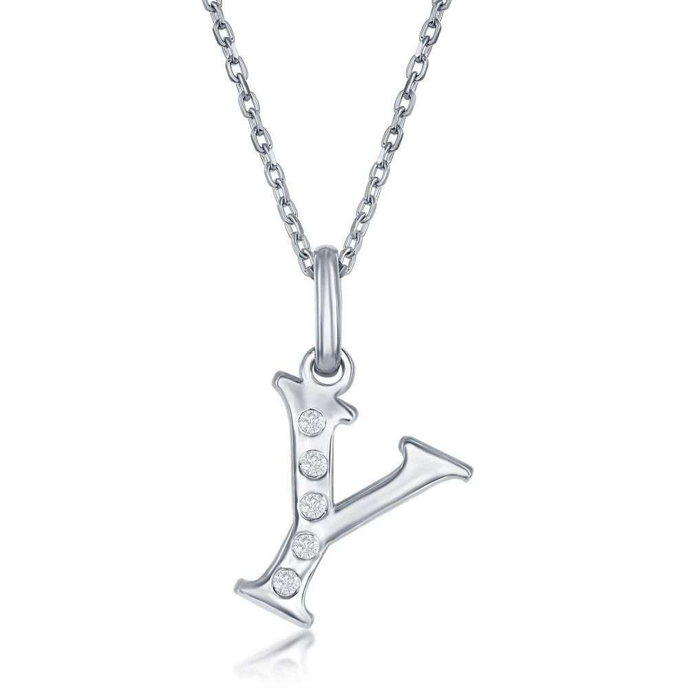 Simona women Sterling Silver 0.03cttw Diamond 'H' Initial Pendant w/Chain 22 Simona women Sterling Silver 0.03cttw Diamond 'H' Initial Pendant w/Chain - Image 20