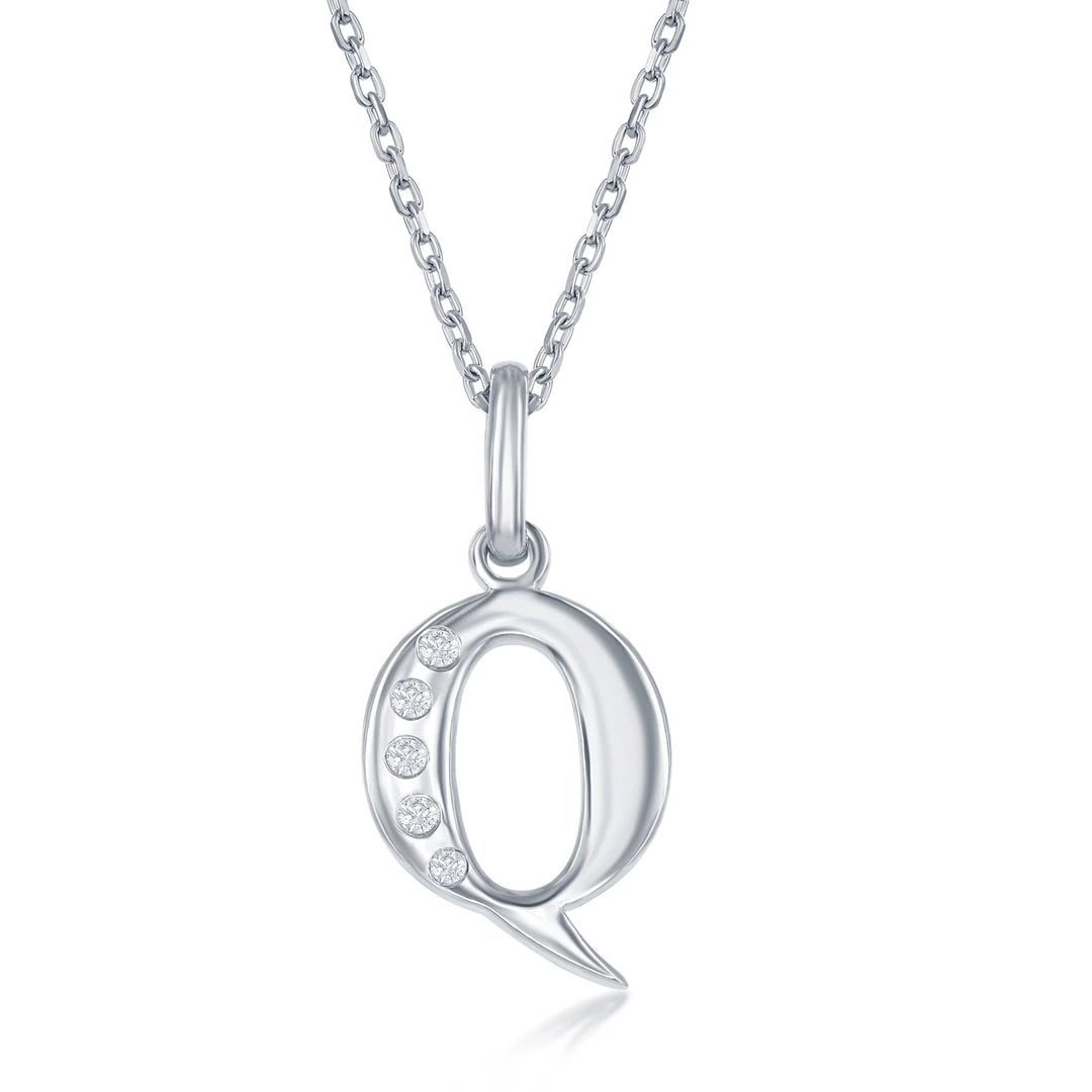 Simona women Sterling Silver 0.03cttw Diamond 'H' Initial Pendant w/Chain 27 Simona women Sterling Silver 0.03cttw Diamond 'H' Initial Pendant w/Chain - Image 25