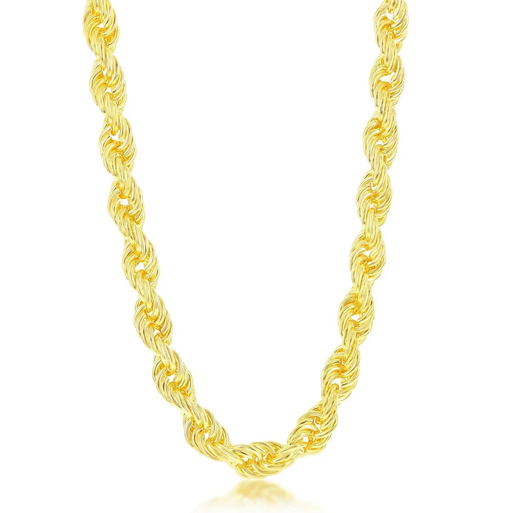 Simona Sterling Silver 9.5mm Loose Rope w/CZ Statement Lock Necklace 3 Simona Sterling Silver 9.5mm Loose Rope w/CZ Statement Lock Necklace