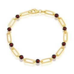 Simona women Sterling Silver 5mm Round Paperclip Bracelet