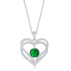 Simona women Sterling Silver Double Heart CZ Pendant w/Chain 17 Simona women Sterling Silver Double Heart CZ Pendant w/Chain -Simona shop e92b9d8139ba45199ee8facc5a0fa1db 1080x