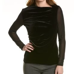 women Donna Karan Asymmetric Velvet Top