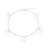 Simona women Sterling Silver Dangling Open Heart Anklet