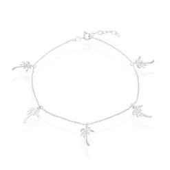 Simona women Sterling Silver Dangling Palm Trees Anklet