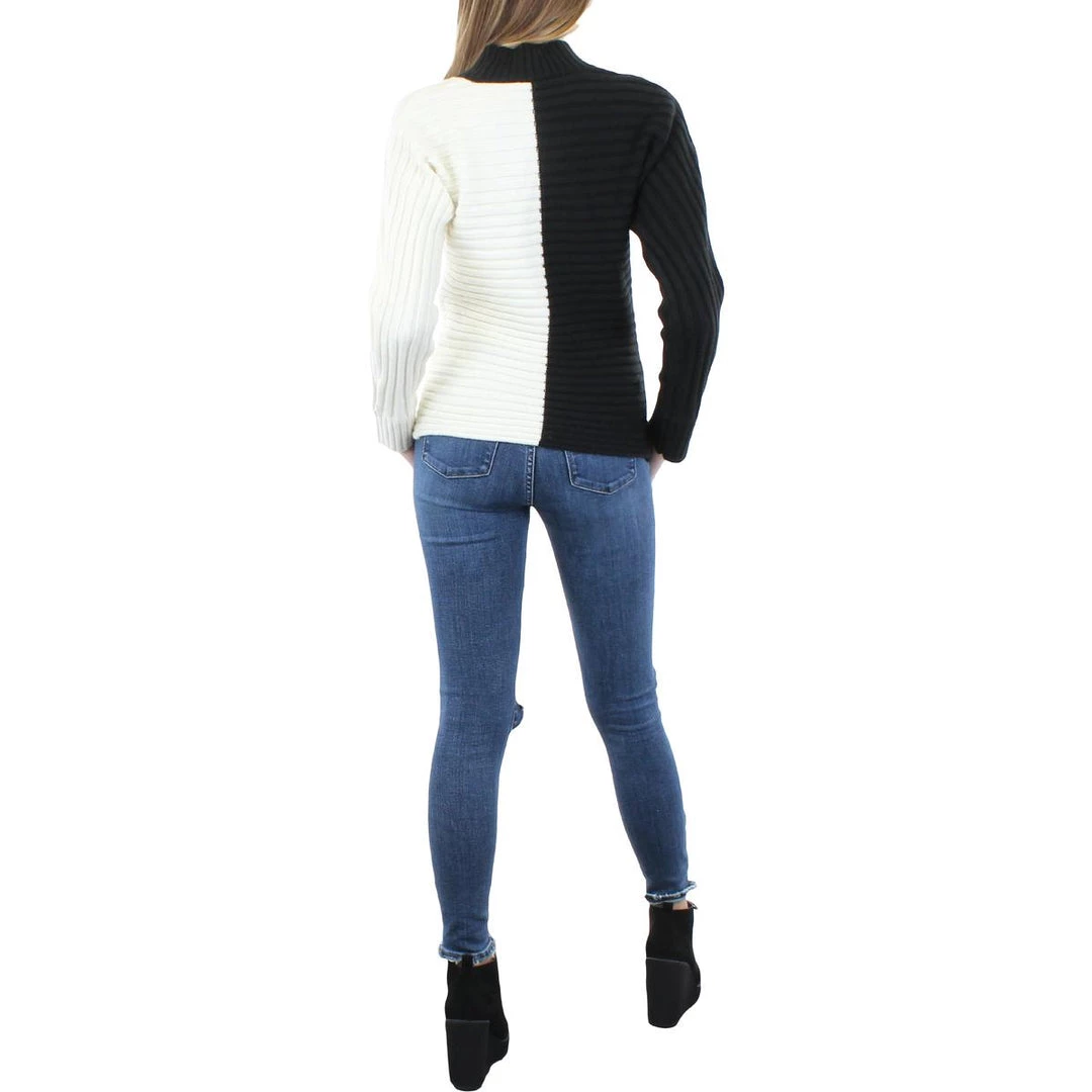 Donna Karan Womens Wool Blend Two Tone Mock Turtleneck Sweater 4 Donna Karan Womens Wool Blend Two Tone Mock Turtleneck Sweater - Image 2